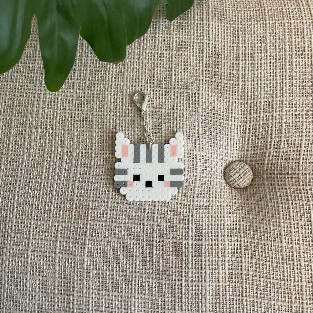 Handmade Kitten Perler Bead Keychains - Picture 7 of 9